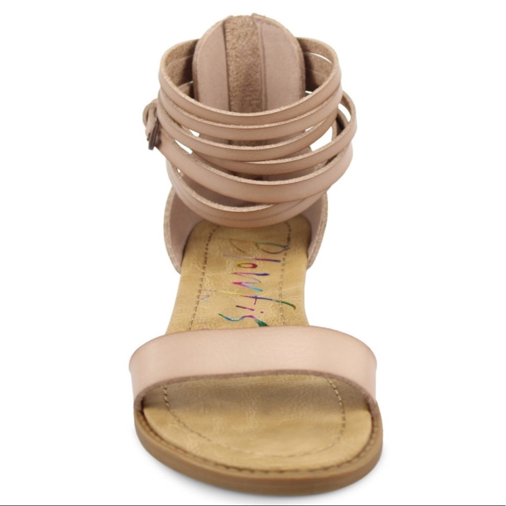 NIB Distressed Chic Multistrap Ankle Wedge Sandal - Picture 5 of 5